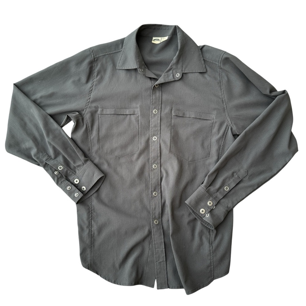 GoLite Mens Performance TECH Long Sleeve Button Down Shirt | Black | Size Medium